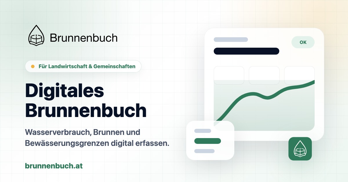Brunnenbuch Produktvorschau mit digitaler Wasserverbrauchserfassung